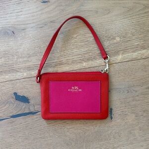 Coach Vibrant Red and Pink Wristlet